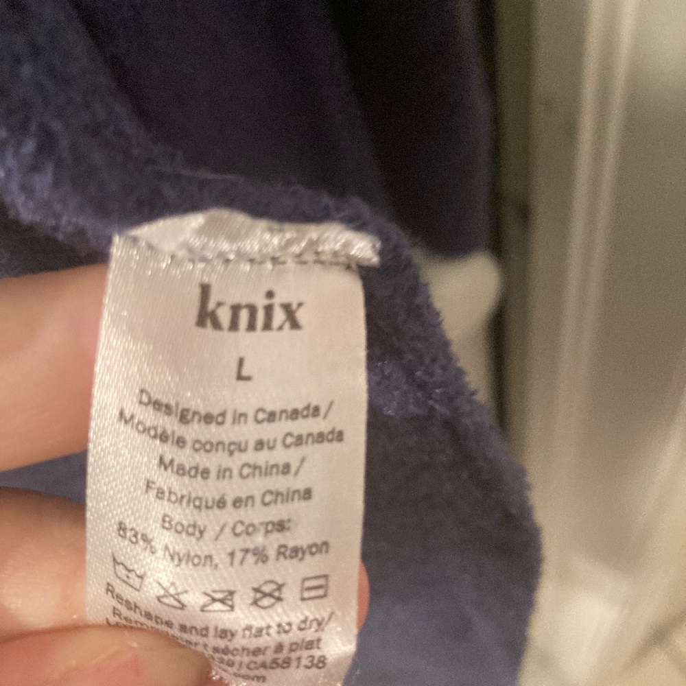 Knix Blue Fuzzy Robe, L - Picture 3 of 6